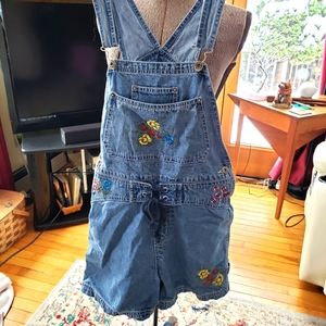 Route 66 short overalls denim with embroidery